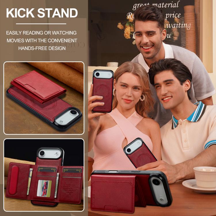 For iPhone 17 Air LC.IMEEKE L5 Series Detachable RFID Card Bag Magsafe Phone Case(Red) - iPhone 17 Air Cases by LC.IMEEKE | Online Shopping UK | buy2fix