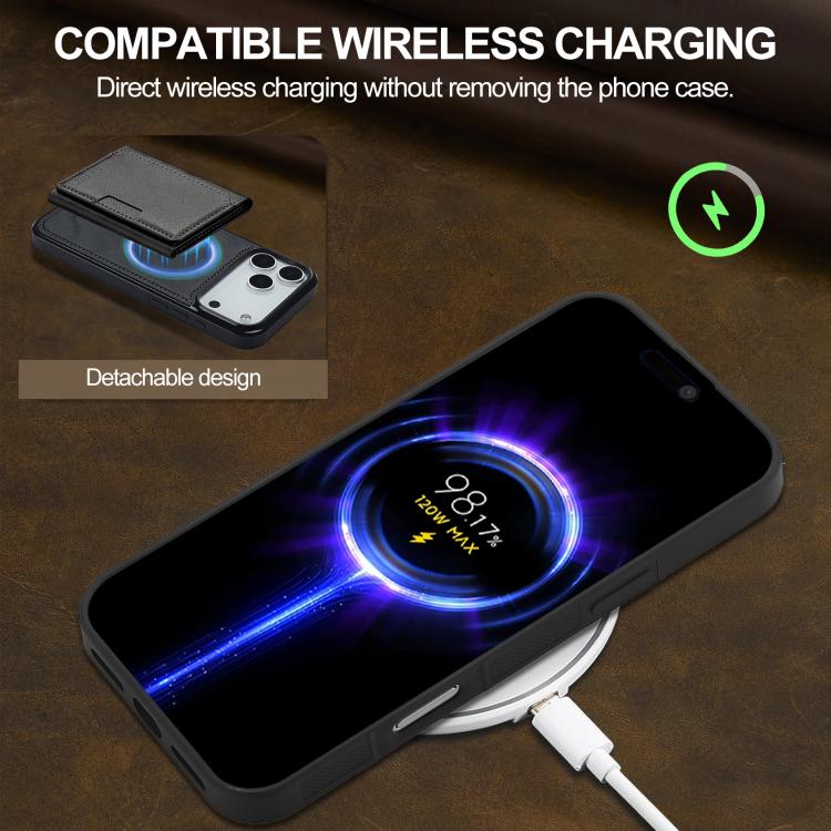 For iPhone 17 Pro LC.IMEEKE L5 Series Detachable RFID Card Bag Magsafe Phone Case(Black) - iPhone 17 Pro Cases by LC.IMEEKE | Online Shopping UK | buy2fix