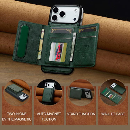 For iPhone 17 Pro LC.IMEEKE L5 Series Detachable RFID Card Bag Magsafe Phone Case(Green) - iPhone 17 Pro Cases by LC.IMEEKE | Online Shopping UK | buy2fix