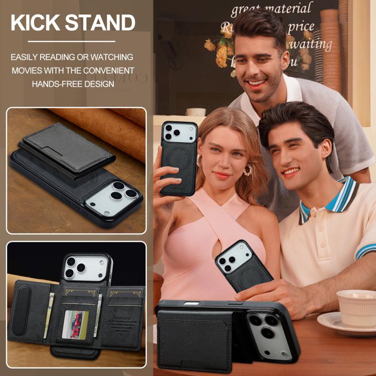 For iPhone 17 Pro Max LC.IMEEKE L5 Series Detachable RFID Card Bag Magsafe Phone Case(Black) - iPhone 17 Pro Max Cases by LC.IMEEKE | Online Shopping UK | buy2fix