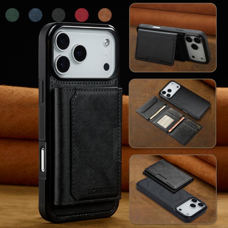 For iPhone 17 Pro Max LC.IMEEKE L5 Series Detachable RFID Card Bag Magsafe Phone Case(Black) - iPhone 17 Pro Max Cases by LC.IMEEKE | Online Shopping UK | buy2fix