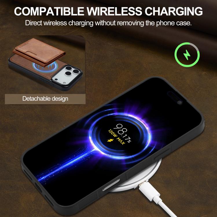 For iPhone 17 Pro Max LC.IMEEKE L5 Series Detachable RFID Card Bag Magsafe Phone Case(Brown) - iPhone 17 Pro Max Cases by LC.IMEEKE | Online Shopping UK | buy2fix