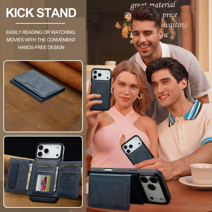 For iPhone 17 Pro Max LC.IMEEKE L5 Series Detachable RFID Card Bag Magsafe Phone Case(Blue) - iPhone 17 Pro Max Cases by LC.IMEEKE | Online Shopping UK | buy2fix