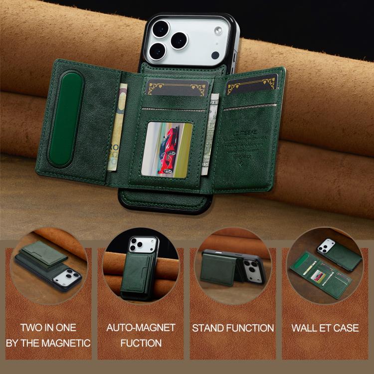 For iPhone 17 Pro Max LC.IMEEKE L5 Series Detachable RFID Card Bag Magsafe Phone Case(Green) - iPhone 17 Pro Max Cases by LC.IMEEKE | Online Shopping UK | buy2fix