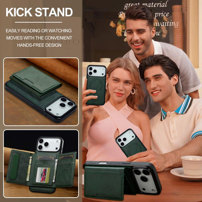 For iPhone 17 Pro Max LC.IMEEKE L5 Series Detachable RFID Card Bag Magsafe Phone Case(Green) - iPhone 17 Pro Max Cases by LC.IMEEKE | Online Shopping UK | buy2fix