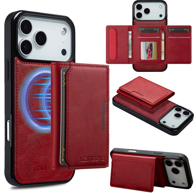 For iPhone 17 Pro Max LC.IMEEKE L5 Series Detachable RFID Card Bag Magsafe Phone Case(Red) - iPhone 17 Pro Max Cases by LC.IMEEKE | Online Shopping UK | buy2fix