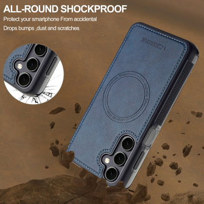 For Samsung Galaxy S24 FE 5G LC.IMEEKE L5 Series Detachable RFID Card Bag Magsafe Phone Case(Blue) - Galaxy S24 FE 5G Cases by LC.IMEEKE | Online Shopping UK | buy2fix