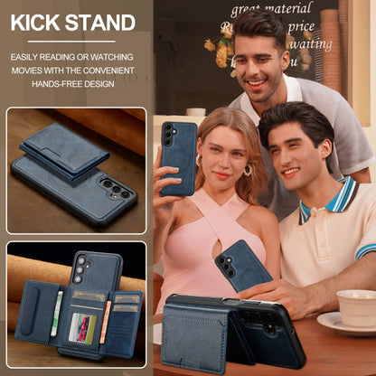 For Samsung Galaxy S24 FE 5G LC.IMEEKE L5 Series Detachable RFID Card Bag Magsafe Phone Case(Blue) - Galaxy S24 FE 5G Cases by LC.IMEEKE | Online Shopping UK | buy2fix