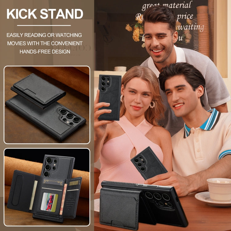 For Samsung Galaxy S24 Ultra 5G LC.IMEEKE L5 Series Detachable RFID Card Bag Magsafe Phone Case(Black) - Galaxy S24 Ultra 5G Cases by LC.IMEEKE | Online Shopping UK | buy2fix