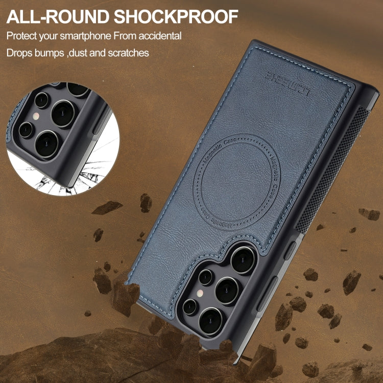 For Samsung Galaxy S24 Ultra 5G LC.IMEEKE L5 Series Detachable RFID Card Bag Magsafe Phone Case(Blue) - Galaxy S24 Ultra 5G Cases by LC.IMEEKE | Online Shopping UK | buy2fix