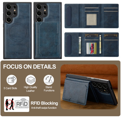 For Samsung Galaxy S24 Ultra 5G LC.IMEEKE L5 Series Detachable RFID Card Bag Magsafe Phone Case(Blue) - Galaxy S24 Ultra 5G Cases by LC.IMEEKE | Online Shopping UK | buy2fix
