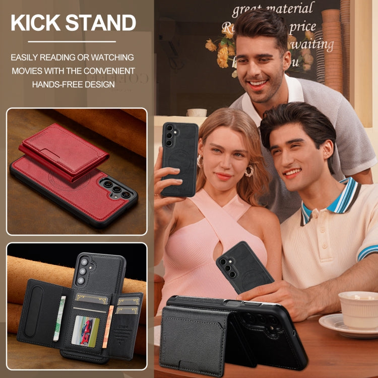 For Samsung Galaxy S24+ 5G LC.IMEEKE L5 Series Detachable RFID Card Bag Magsafe Phone Case(Red) - Galaxy S24+ 5G Cases by LC.IMEEKE | Online Shopping UK | buy2fix