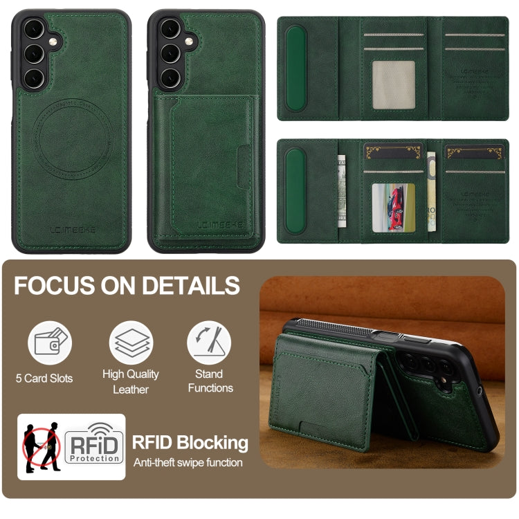 For Samsung Galaxy S23 FE 5G LC.IMEEKE L5 Series Detachable RFID Card Bag Magsafe Phone Case(Green) - Galaxy S23 FE 5G Cases by LC.IMEEKE | Online Shopping UK | buy2fix