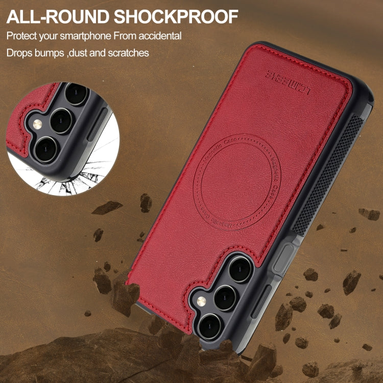 For Samsung Galaxy S23 FE 5G LC.IMEEKE L5 Series Detachable RFID Card Bag Magsafe Phone Case(Red) - Galaxy S23 FE 5G Cases by LC.IMEEKE | Online Shopping UK | buy2fix