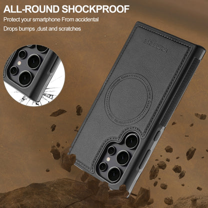 For Samsung Galaxy S23 Ultra 5G LC.IMEEKE L5 Series Detachable RFID Card Bag Magsafe Phone Case(Black) - Galaxy S23 Ultra 5G Cases by LC.IMEEKE | Online Shopping UK | buy2fix