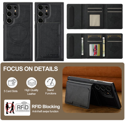 For Samsung Galaxy S23 Ultra 5G LC.IMEEKE L5 Series Detachable RFID Card Bag Magsafe Phone Case(Black) - Galaxy S23 Ultra 5G Cases by LC.IMEEKE | Online Shopping UK | buy2fix