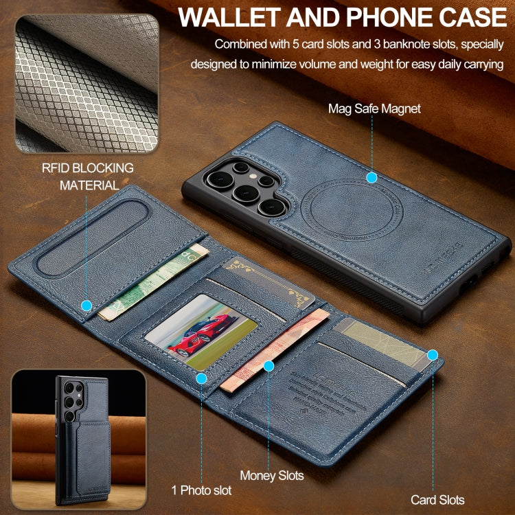 For Samsung Galaxy S23 Ultra 5G LC.IMEEKE L5 Series Detachable RFID Card Bag Magsafe Phone Case(Blue) - Galaxy S23 Ultra 5G Cases by LC.IMEEKE | Online Shopping UK | buy2fix