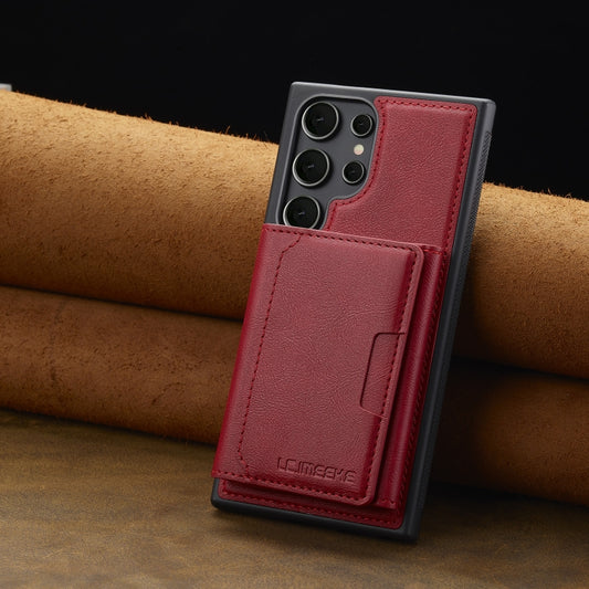 For Samsung Galaxy S23 Ultra 5G LC.IMEEKE L5 Series Detachable RFID Card Bag Magsafe Phone Case(Red) - Galaxy S23 Ultra 5G Cases by LC.IMEEKE | Online Shopping UK | buy2fix