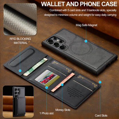 For Samsung Galaxy S22 Ultra 5G LC.IMEEKE L5 Series Detachable RFID Card Bag Magsafe Phone Case(Black) - Galaxy S22 Ultra 5G Cases by LC.IMEEKE | Online Shopping UK | buy2fix