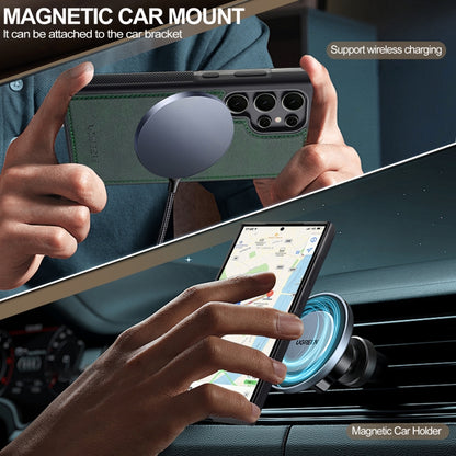 For Samsung Galaxy S22 Ultra 5G LC.IMEEKE L5 Series Detachable RFID Card Bag Magsafe Phone Case(Green) - Galaxy S22 Ultra 5G Cases by LC.IMEEKE | Online Shopping UK | buy2fix