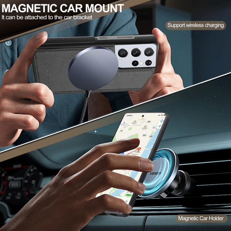 For Samsung Galaxy S21 Ultra 5G LC.IMEEKE L5 Series Detachable RFID Card Bag Magsafe Phone Case(Black) - Galaxy S21 Ultra 5G Cases by LC.IMEEKE | Online Shopping UK | buy2fix