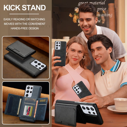 For Samsung Galaxy S21 Ultra 5G LC.IMEEKE L5 Series Detachable RFID Card Bag Magsafe Phone Case(Black) - Galaxy S21 Ultra 5G Cases by LC.IMEEKE | Online Shopping UK | buy2fix