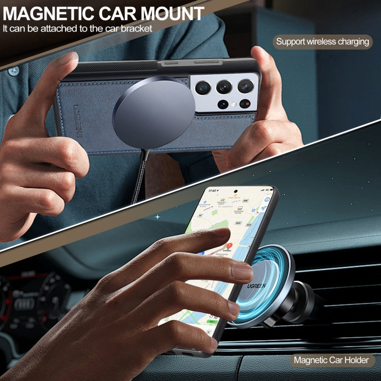 For Samsung Galaxy S21 Ultra 5G LC.IMEEKE L5 Series Detachable RFID Card Bag Magsafe Phone Case(Blue) - Galaxy S21 Ultra 5G Cases by LC.IMEEKE | Online Shopping UK | buy2fix