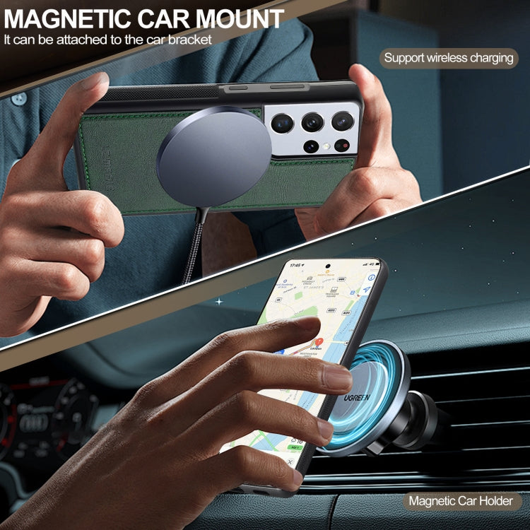 For Samsung Galaxy S21 Ultra 5G LC.IMEEKE L5 Series Detachable RFID Card Bag Magsafe Phone Case(Green) - Galaxy S21 Ultra 5G Cases by LC.IMEEKE | Online Shopping UK | buy2fix