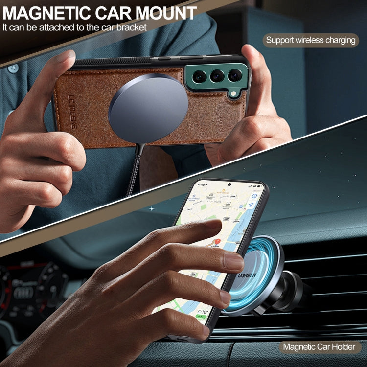 For Samsung Galaxy S20 FE LC.IMEEKE L5 Series Detachable RFID Card Bag Magsafe Phone Case(Brown) - Galaxy S20 FE Cases by LC.IMEEKE | Online Shopping UK | buy2fix