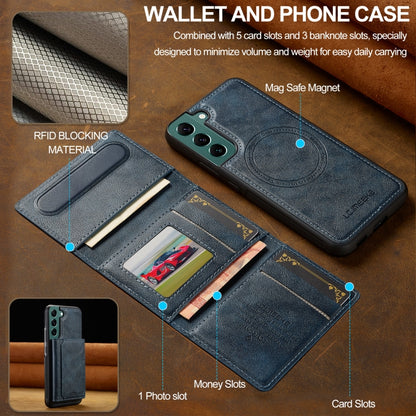 For Samsung Galaxy S22+ 5G LC.IMEEKE L5 Series Detachable RFID Card Bag Magsafe Phone Case(Blue) - Galaxy S22+ 5G Cases by LC.IMEEKE | Online Shopping UK | buy2fix