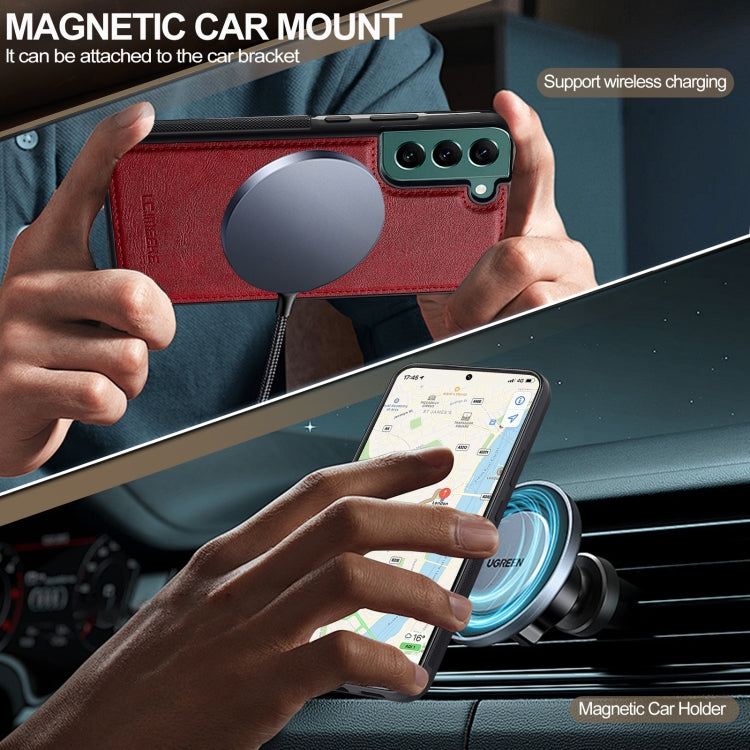 For Samsung Galaxy S22+ 5G LC.IMEEKE L5 Series Detachable RFID Card Bag Magsafe Phone Case(Red) - Galaxy S22+ 5G Cases by LC.IMEEKE | Online Shopping UK | buy2fix