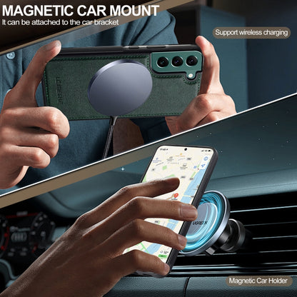 For Samsung Galaxy S22 5G LC.IMEEKE L5 Series Detachable RFID Card Bag Magsafe Phone Case(Green) - Galaxy S22 5G Cases by LC.IMEEKE | Online Shopping UK | buy2fix