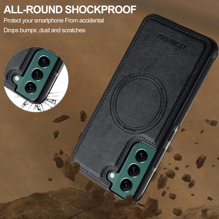 For Samsung Galaxy S21 FE 5G LC.IMEEKE L5 Series Detachable RFID Card Bag Magsafe Phone Case(Black) - Galaxy Phone Cases by LC.IMEEKE | Online Shopping UK | buy2fix