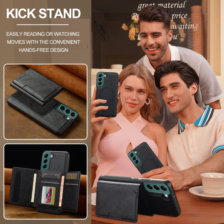 For Samsung Galaxy S21 FE 5G LC.IMEEKE L5 Series Detachable RFID Card Bag Magsafe Phone Case(Black) - Galaxy Phone Cases by LC.IMEEKE | Online Shopping UK | buy2fix