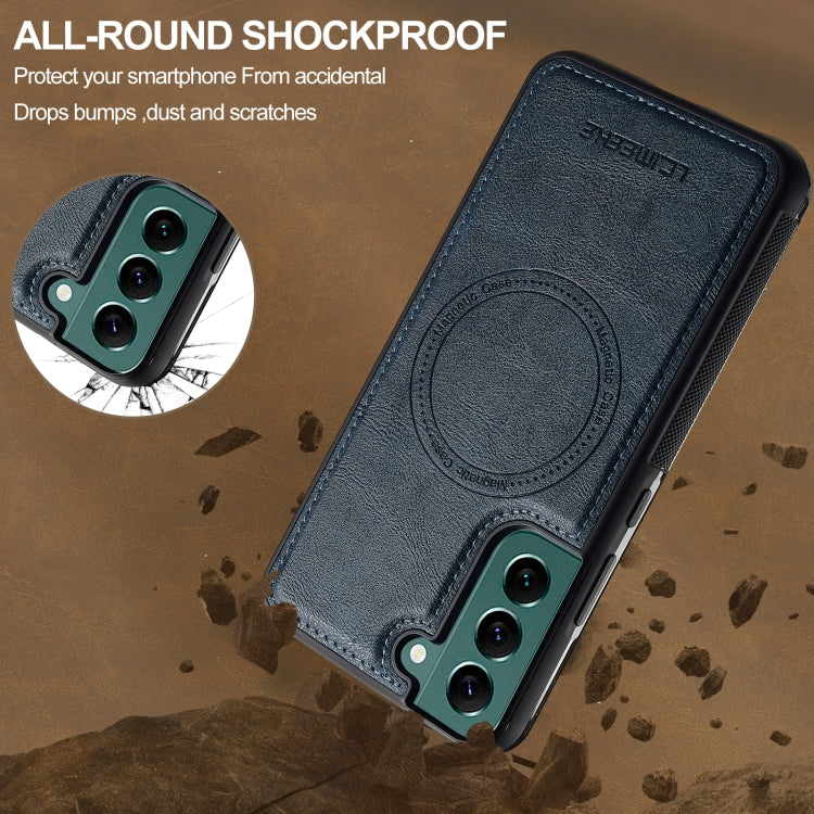 For Samsung Galaxy S21 5G LC.IMEEKE L5 Series Detachable RFID Card Bag Magsafe Phone Case(Blue) - Galaxy S21 5G Cases by LC.IMEEKE | Online Shopping UK | buy2fix