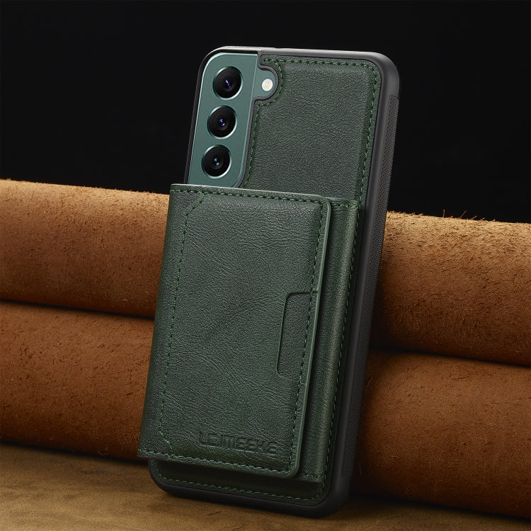 For Samsung Galaxy S21+ 5G LC.IMEEKE L5 Series Detachable RFID Card Bag Magsafe Phone Case(Green) - Galaxy S21+ 5G Cases by LC.IMEEKE | Online Shopping UK | buy2fix
