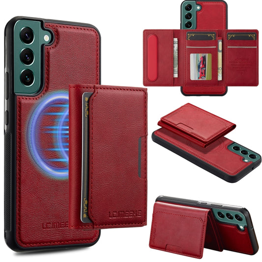For Samsung Galaxy S21+ 5G LC.IMEEKE L5 Series Detachable RFID Card Bag Magsafe Phone Case(Red) - Galaxy S21+ 5G Cases by LC.IMEEKE | Online Shopping UK | buy2fix