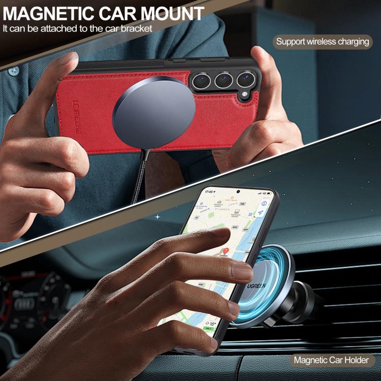 For Samsung Galaxy S25 5G LC.IMEEKE L5 Series Detachable RFID Card Bag Magsafe Phone Case(Red) - Galaxy S25 5G Cases by LC.IMEEKE | Online Shopping UK | buy2fix