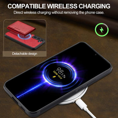 For Samsung Galaxy S25 5G LC.IMEEKE L5 Series Detachable RFID Card Bag Magsafe Phone Case(Red) - Galaxy S25 5G Cases by LC.IMEEKE | Online Shopping UK | buy2fix