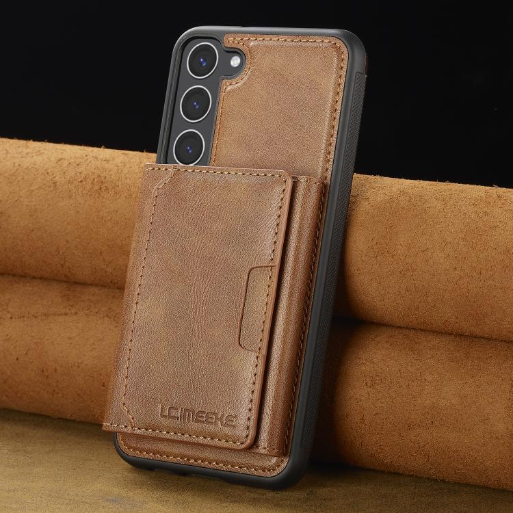 For Samsung Galaxy S25+ 5G LC.IMEEKE L5 Series Detachable RFID Card Bag Magsafe Phone Case(Brown) - Galaxy S25+ 5G Cases by LC.IMEEKE | Online Shopping UK | buy2fix