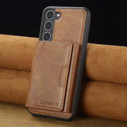 For Samsung Galaxy S25+ 5G LC.IMEEKE L5 Series Detachable RFID Card Bag Magsafe Phone Case(Brown) - Galaxy S25+ 5G Cases by LC.IMEEKE | Online Shopping UK | buy2fix