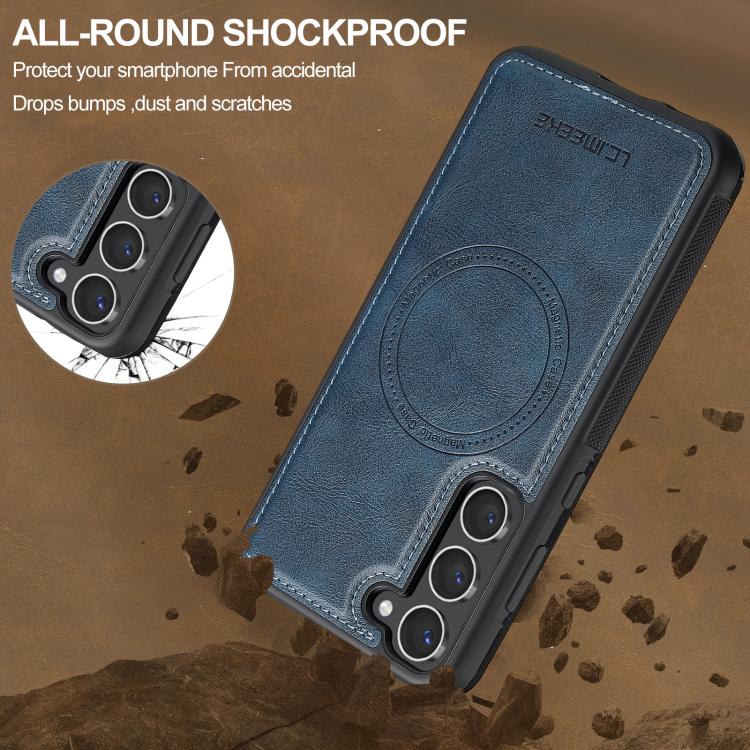 For Samsung Galaxy S25+ 5G LC.IMEEKE L5 Series Detachable RFID Card Bag Magsafe Phone Case(Blue) - Galaxy S25+ 5G Cases by LC.IMEEKE | Online Shopping UK | buy2fix