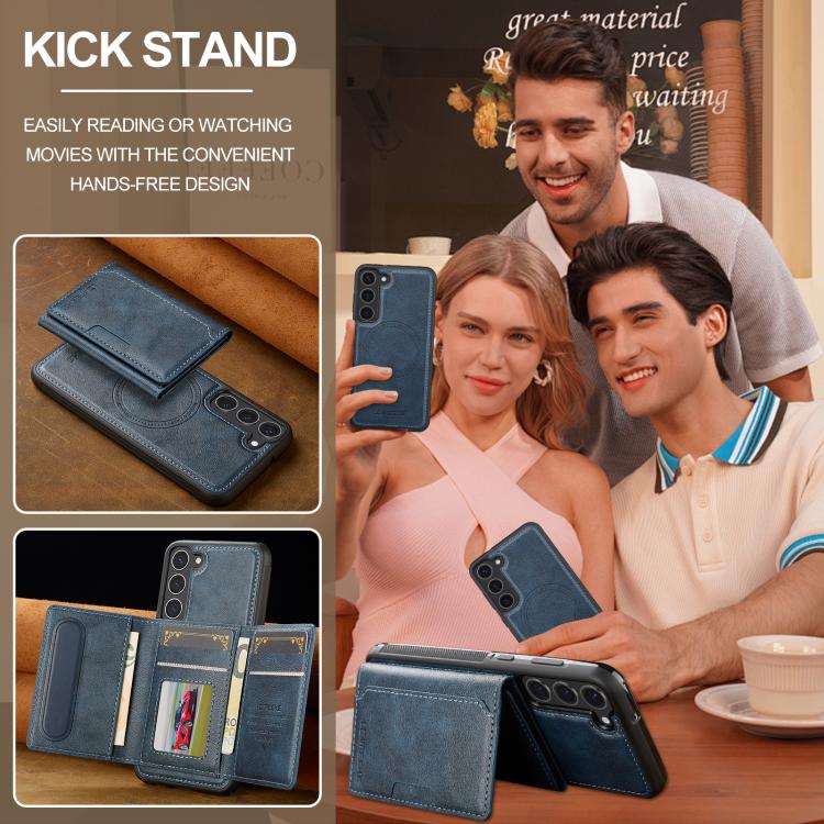 For Samsung Galaxy S25+ 5G LC.IMEEKE L5 Series Detachable RFID Card Bag Magsafe Phone Case(Blue) - Galaxy S25+ 5G Cases by LC.IMEEKE | Online Shopping UK | buy2fix