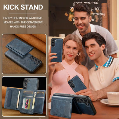 For Samsung Galaxy S25+ 5G LC.IMEEKE L5 Series Detachable RFID Card Bag Magsafe Phone Case(Blue) - Galaxy S25+ 5G Cases by LC.IMEEKE | Online Shopping UK | buy2fix