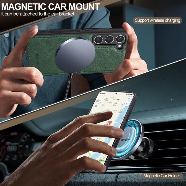 For Samsung Galaxy S25+ 5G LC.IMEEKE L5 Series Detachable RFID Card Bag Magsafe Phone Case(Green) - Galaxy S25+ 5G Cases by LC.IMEEKE | Online Shopping UK | buy2fix