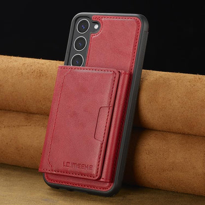 For Samsung Galaxy S25+ 5G LC.IMEEKE L5 Series Detachable RFID Card Bag Magsafe Phone Case(Red) - Galaxy S25+ 5G Cases by LC.IMEEKE | Online Shopping UK | buy2fix