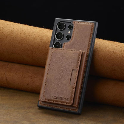 For Samsung Galaxy S25 Ultra 5G LC.IMEEKE L5 Series Detachable RFID Card Bag Magsafe Phone Case(Brown) - Galaxy S25 Ultra 5G Cases by LC.IMEEKE | Online Shopping UK | buy2fix