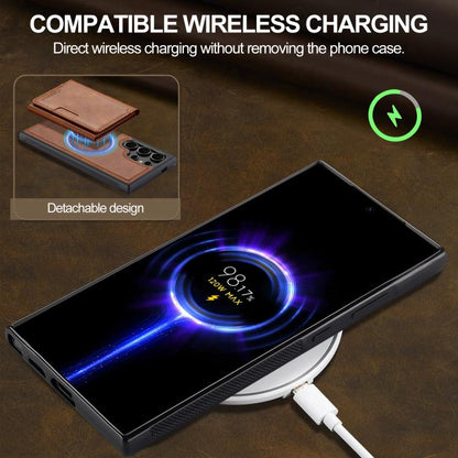 For Samsung Galaxy S25 Ultra 5G LC.IMEEKE L5 Series Detachable RFID Card Bag Magsafe Phone Case(Brown) - Galaxy S25 Ultra 5G Cases by LC.IMEEKE | Online Shopping UK | buy2fix