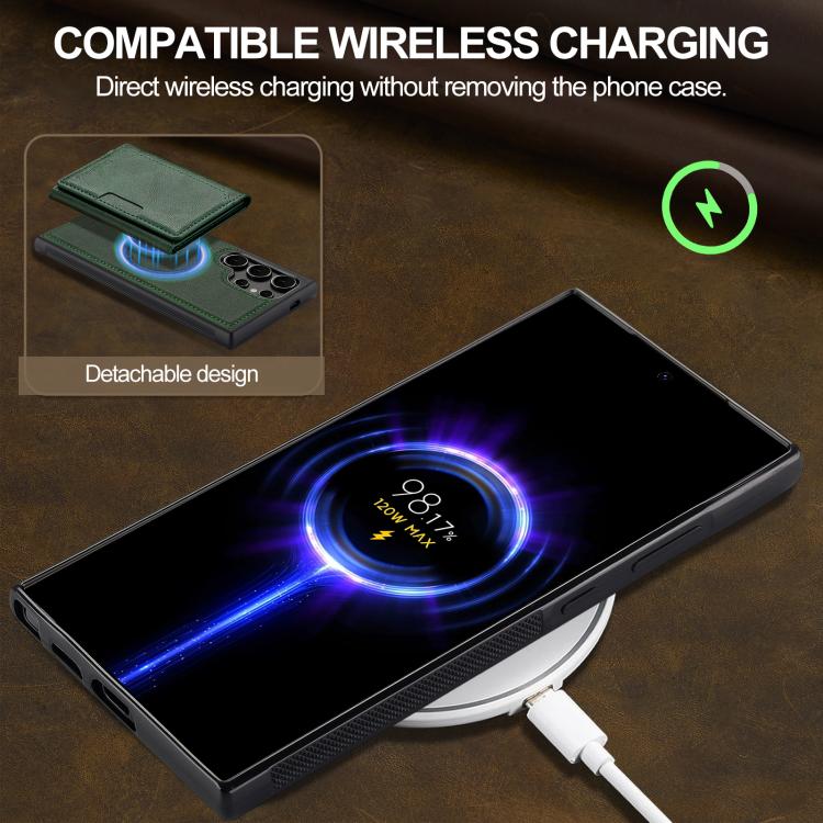 For Samsung Galaxy S25 Ultra 5G LC.IMEEKE L5 Series Detachable RFID Card Bag Magsafe Phone Case(Green) - Galaxy S25 Ultra 5G Cases by LC.IMEEKE | Online Shopping UK | buy2fix