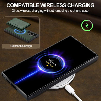 For Samsung Galaxy S25 Ultra 5G LC.IMEEKE L5 Series Detachable RFID Card Bag Magsafe Phone Case(Green) - Galaxy S25 Ultra 5G Cases by LC.IMEEKE | Online Shopping UK | buy2fix